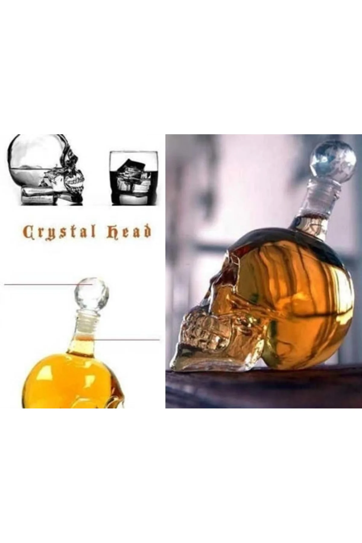Crystal Head Kuru Kafa Cam Şişe 350 Ml - Görsel 4