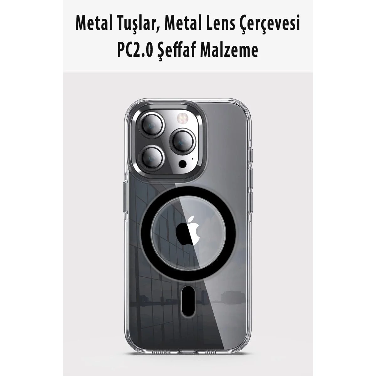 Crystal Magsafe iPhone 14 Pro ile Uyumlu Şeffaf Kılıf - Siyah Fiyatı, Yorumları ve Özellikleri
