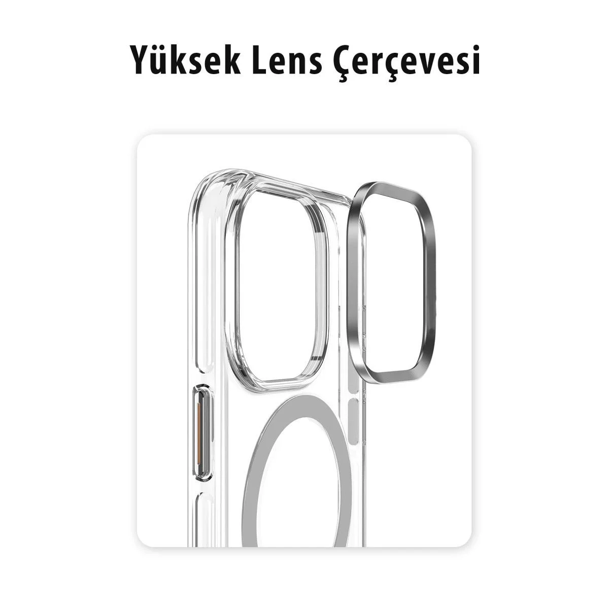 Crystal Magsafe iPhone 14 Pro ile Uyumlu Şeffaf Kılıf - Siyah Fiyatı, Yorumları ve Özellikleri
