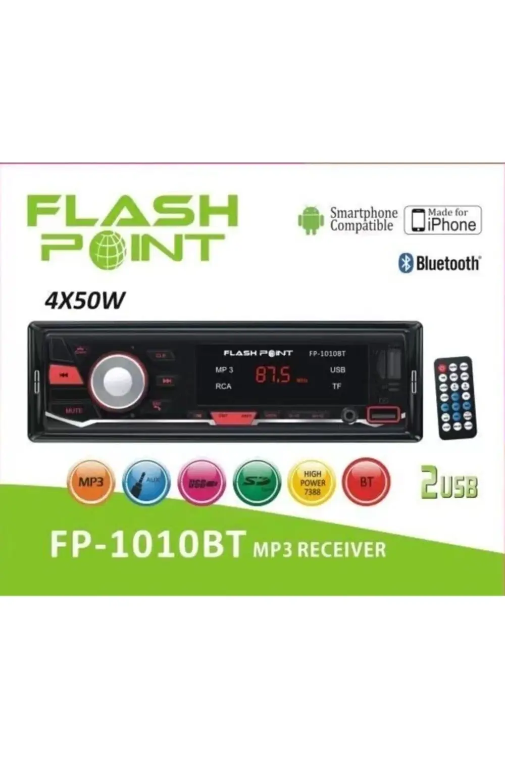 Cs-flashpoint Fp1010bt Bluetooth Oto Teyip Araba Teyibi Mp3