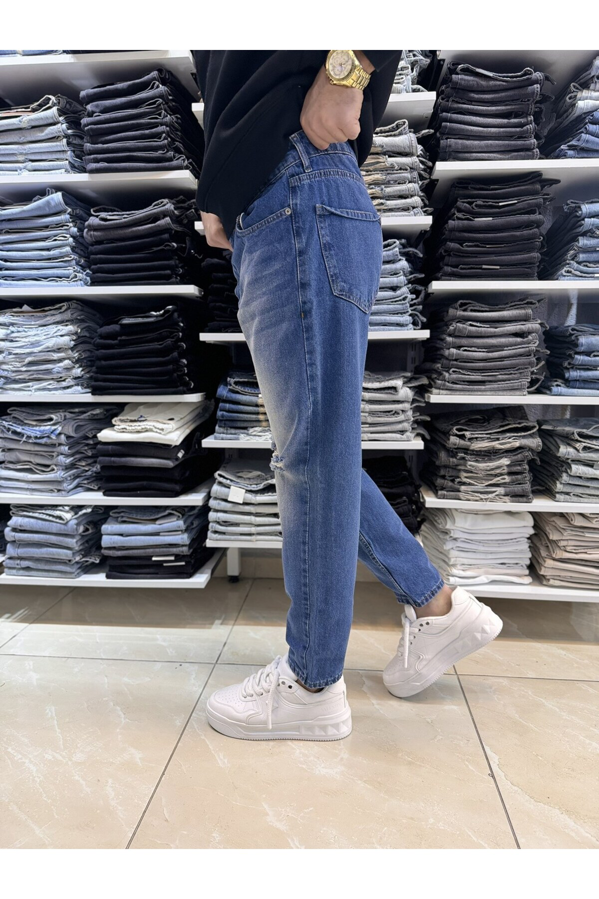 Csl Diz Yırtık Boyfriend Jean