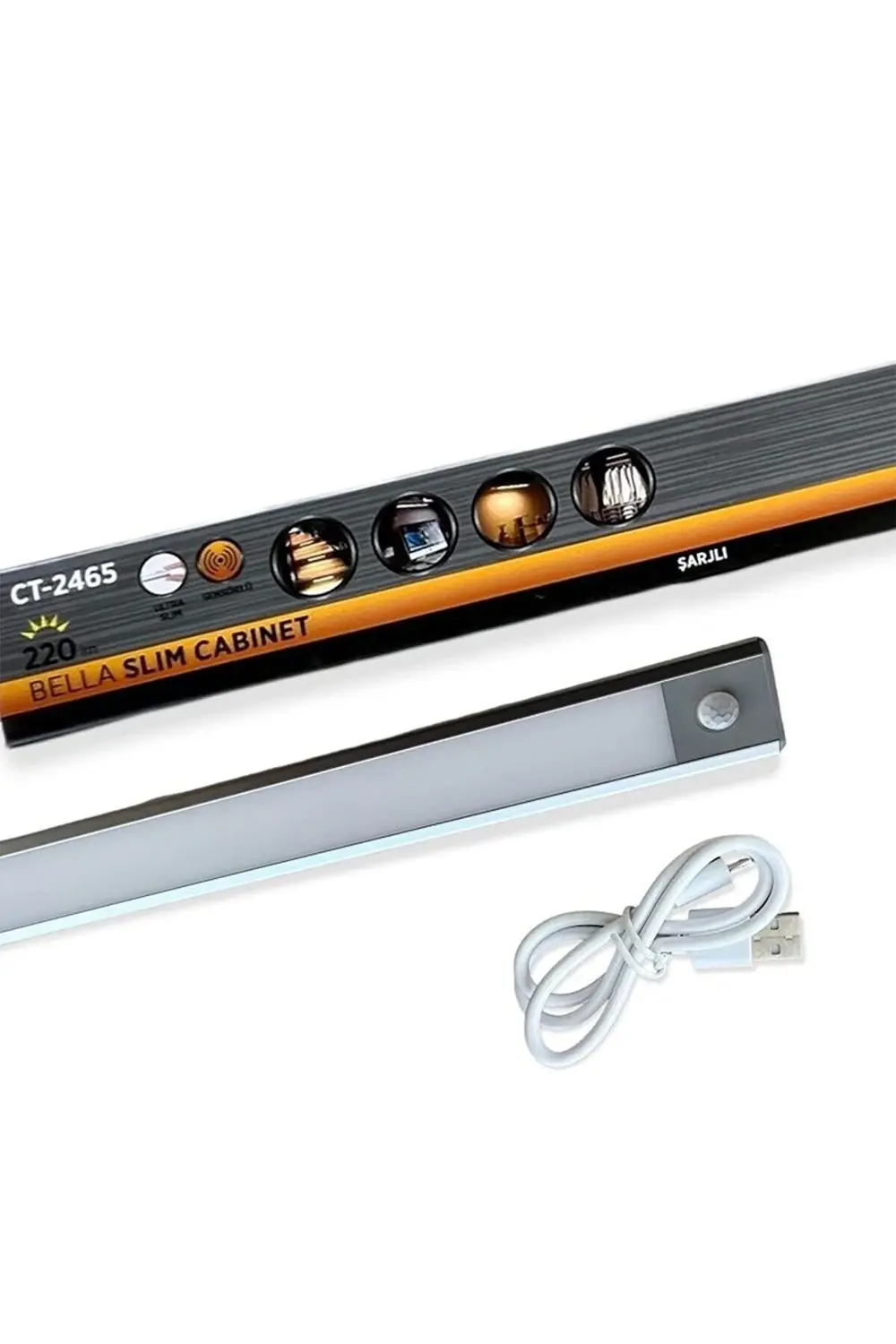 Ct 2464 Ledli Yatay Bant Armatür (40 Cm Bella Cabınet Usb Şarzlı-