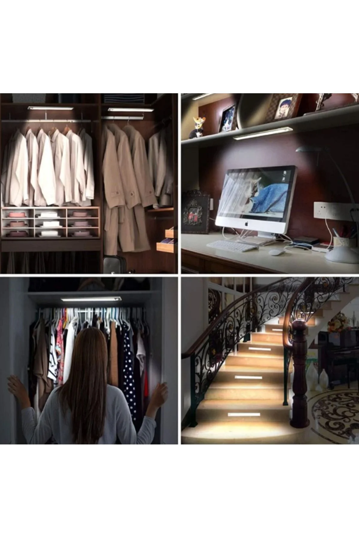 Ct 2464s 3w Şarjlı Led Sensörlü Dolap Içi Lamba 3 Renk Mod Siyah 