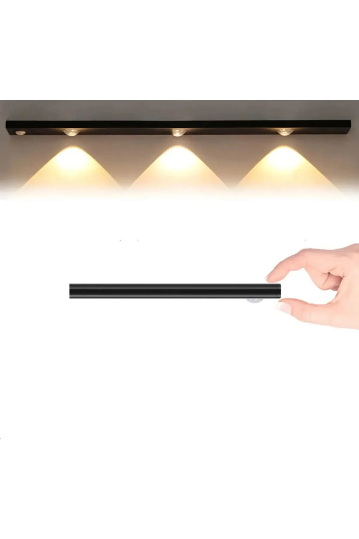 Ct 2464s 3w Şarjlı Led Sensörlü Dolap Içi Lamba 3 Renk Mod Siyah 