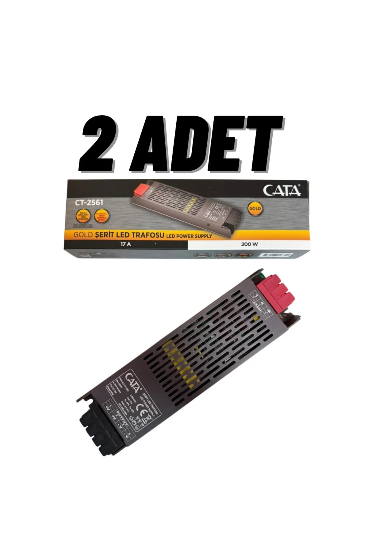 CT-2561 2 Adet 17 Amper İç Mekan Şerit Led Trafo Klemensli CT-2561 2 Adet 17 Amper İç Mekan Şerit Led Trafo Klemensli