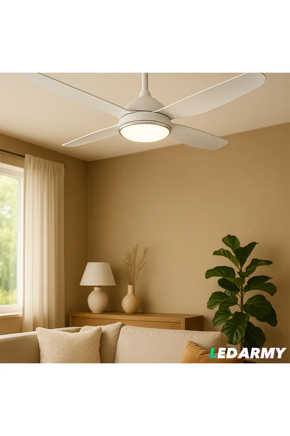 Cata Ct-3000 Modern Tavan Vantilatörü Beyaz Led İşıklı Ve Uzaktan Kuma