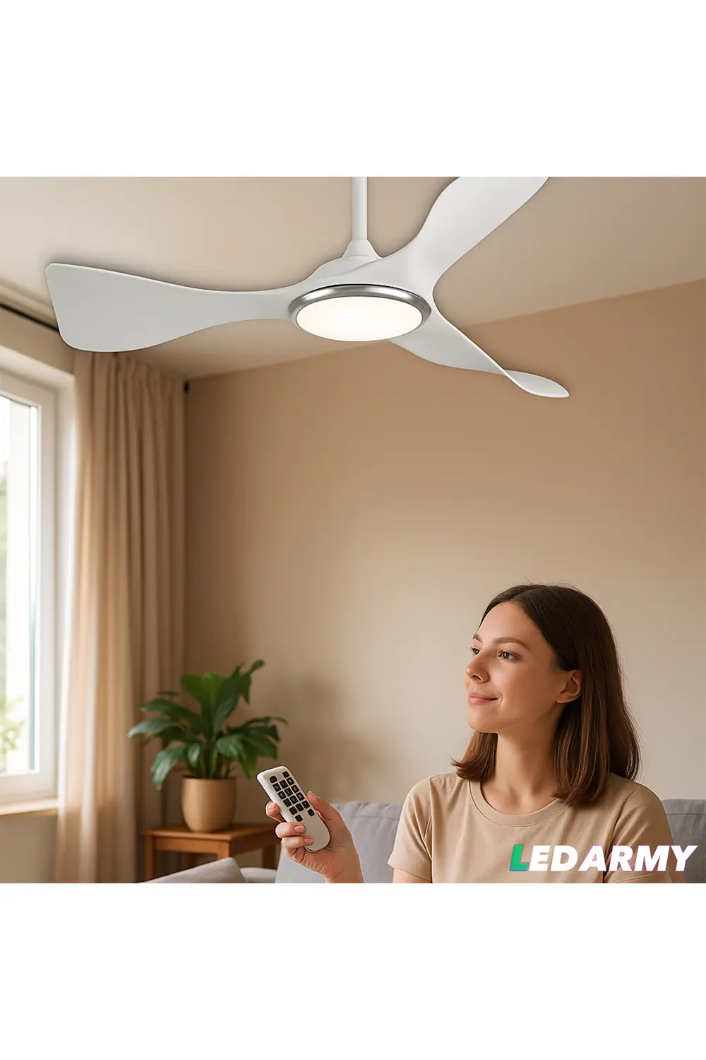 Cata Ct-3001 Modern Tavan Vantilatörü Siyah Led İşıklı Ve Uzaktan Kuma