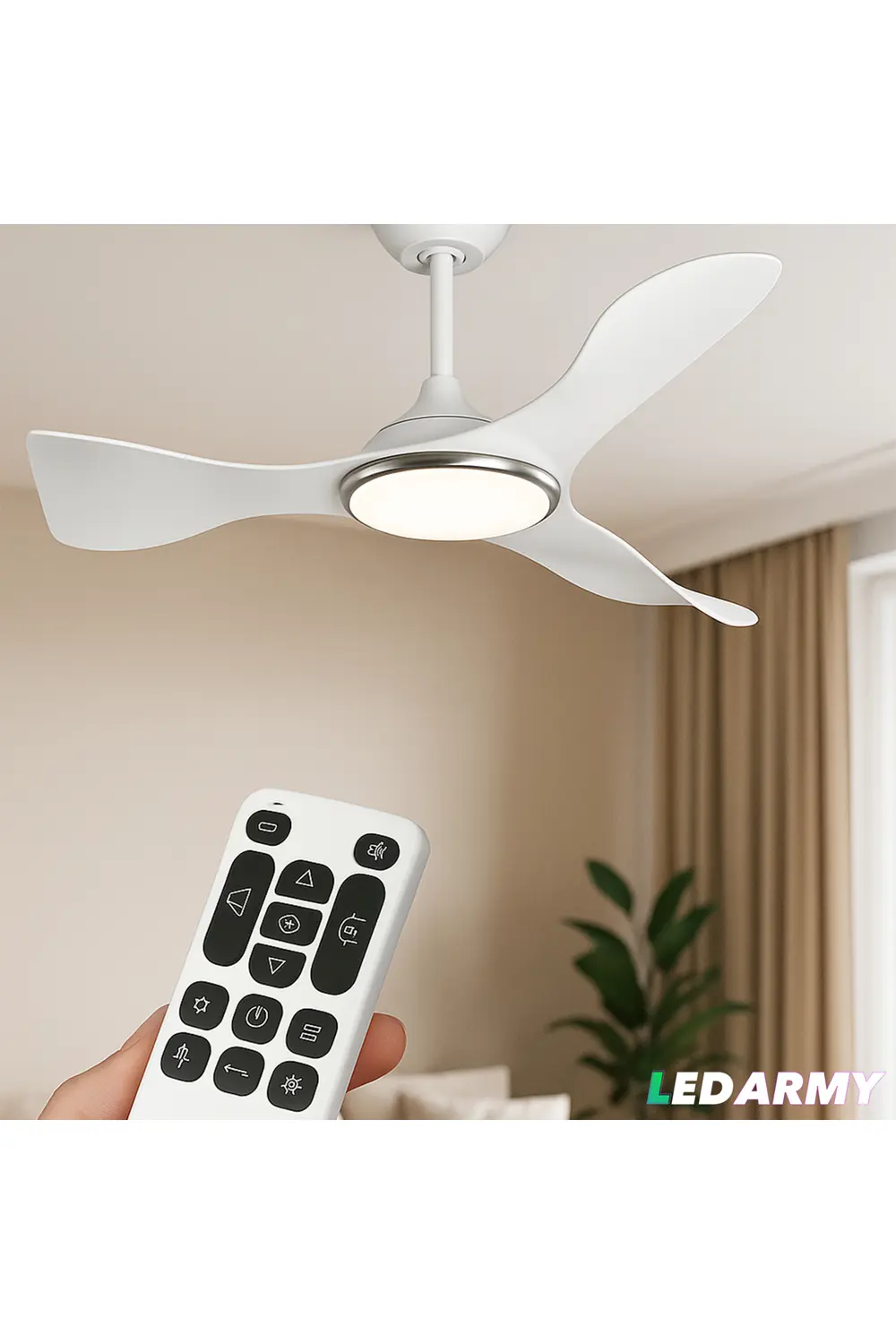 Cata Ct-3001 Modern Tavan Vantilatörü Siyah Led İşıklı Ve Uzaktan Kuma