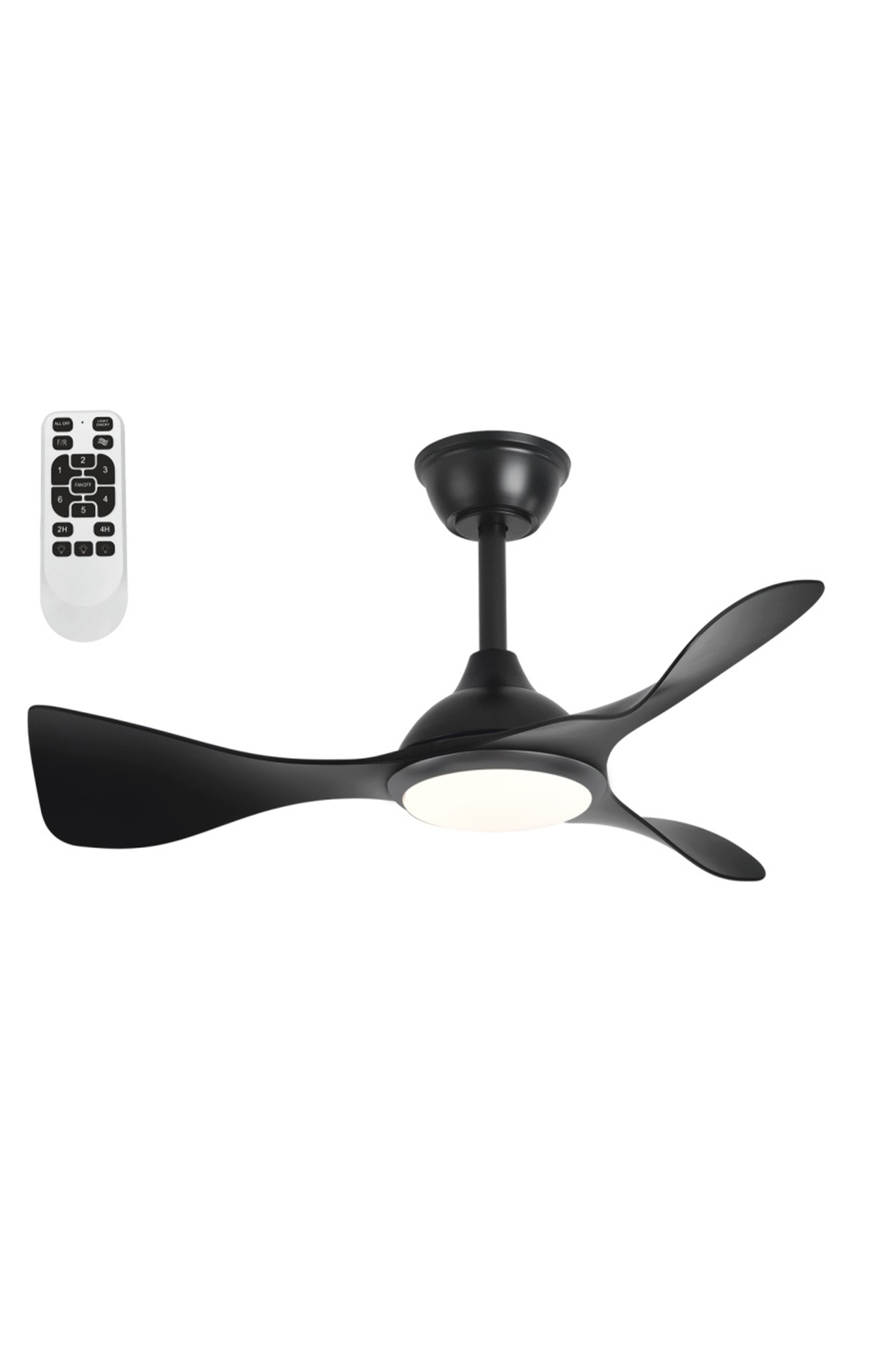 CT-3001 Modern Tavan Vantilatörü Siyah LED Işıklı ve Uzaktan Kuma