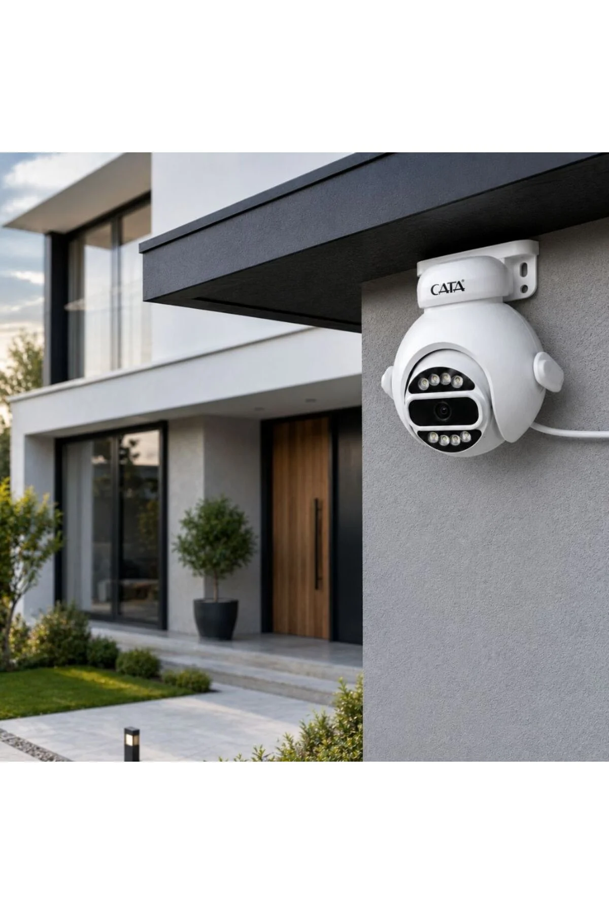 CT-4051 Akıllı Dış Mekan 360° WiFi Güvenlik Kamerası 3MP Full HD Gece Görüşlü Ses ve Hareket Al - Görsel 2