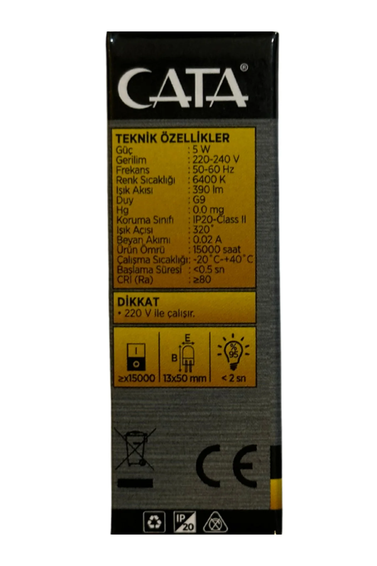 CT-4221 6400K (Beyaz) G9 Duylu Kapsül Led Ampul (10 Adet) - Görsel 3