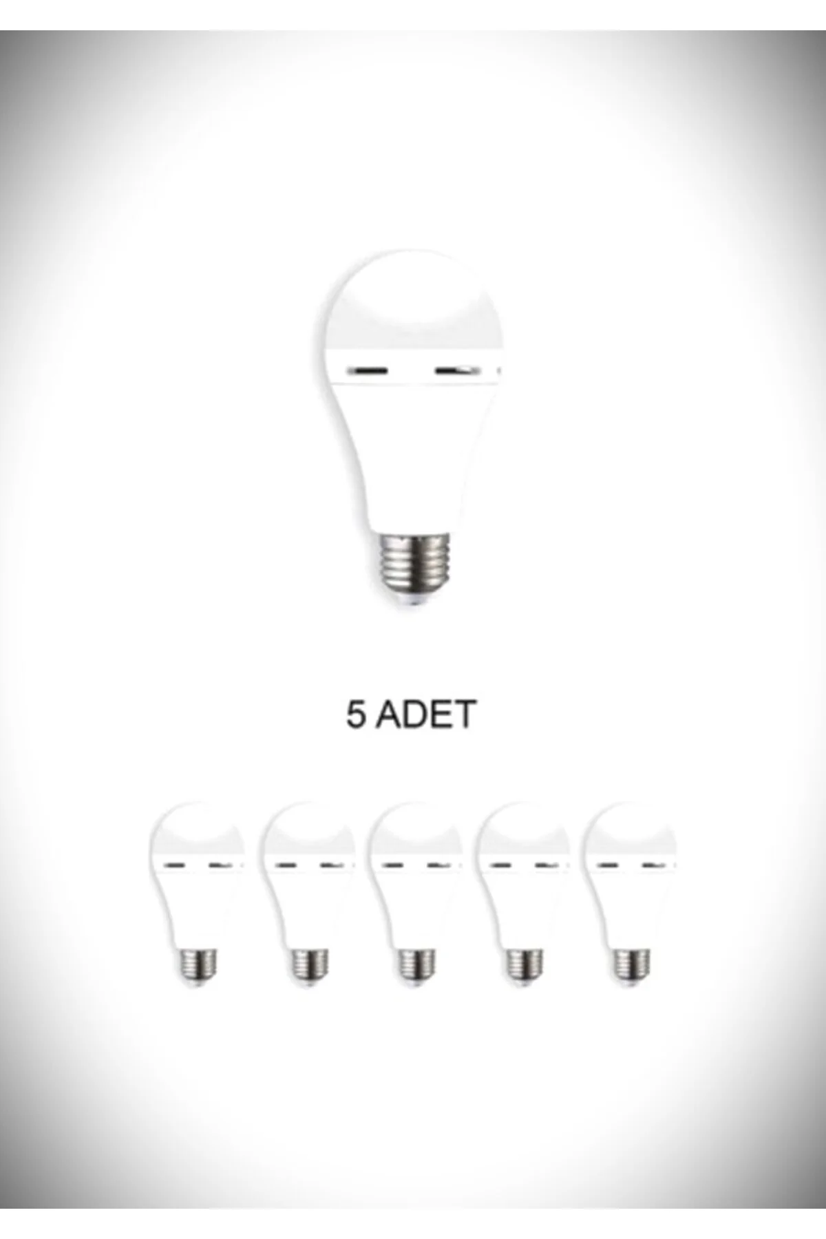 CT-4229 ( 5'Lİ PAKET) ŞARJLI LED AMPUL E27 DUYLU Beyaz Işık