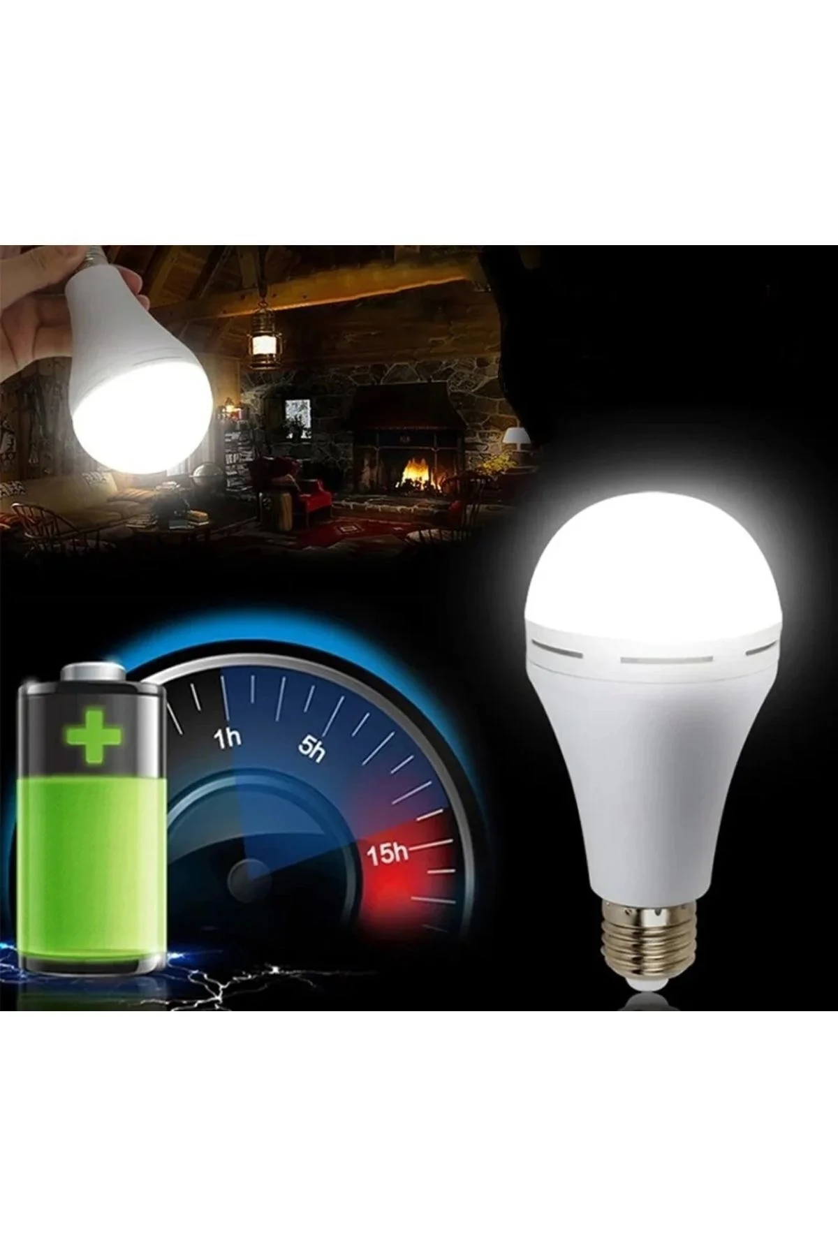 Ct-4229 9w 220v E27 Duylu Şarjlı Led Ampul Beyaz 5 Adet