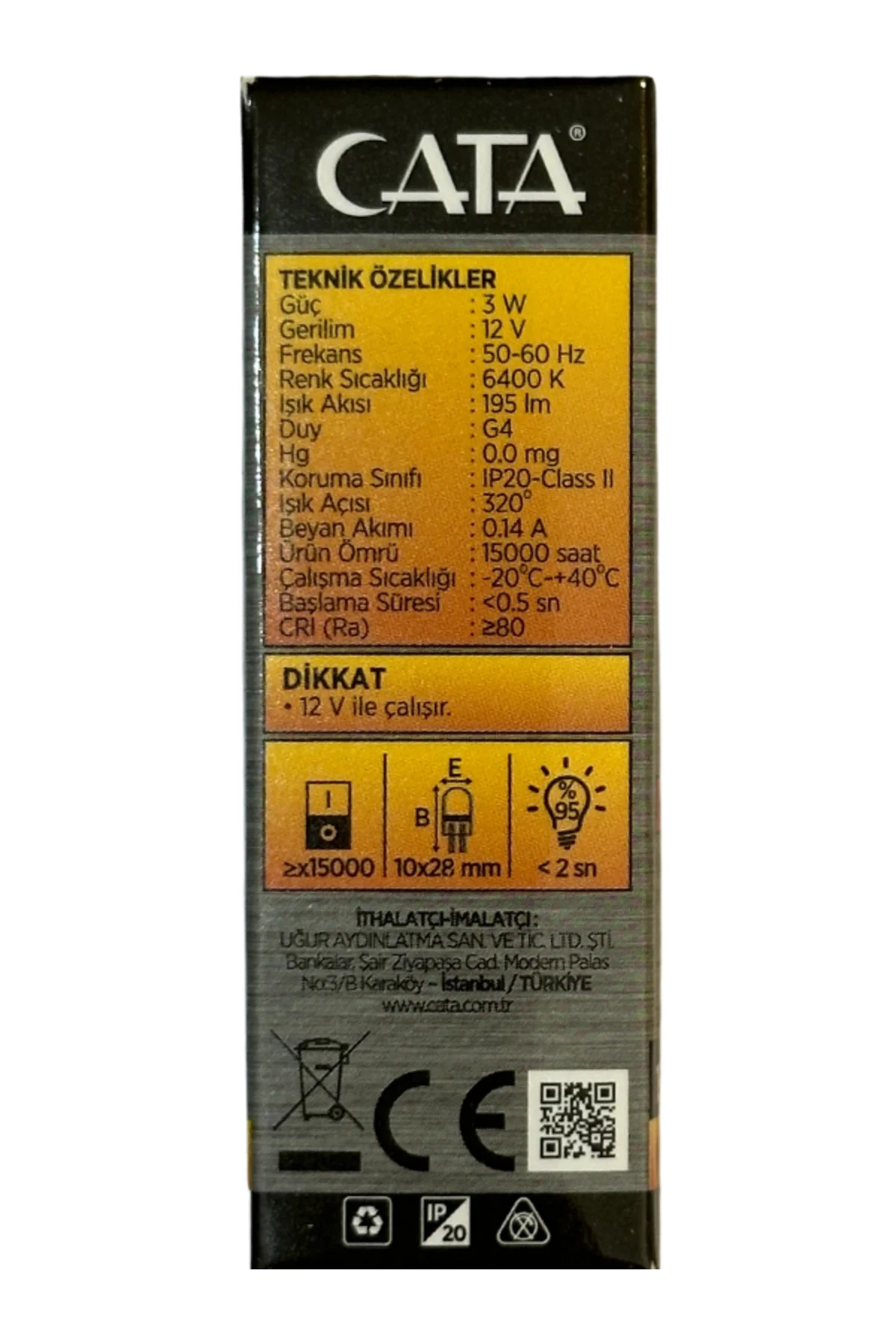 CT-4255 3W 12V 6400K (Beyaz Işık) G4 Duylu Led Kapsül Ampul (10 Adet) - Görsel 4