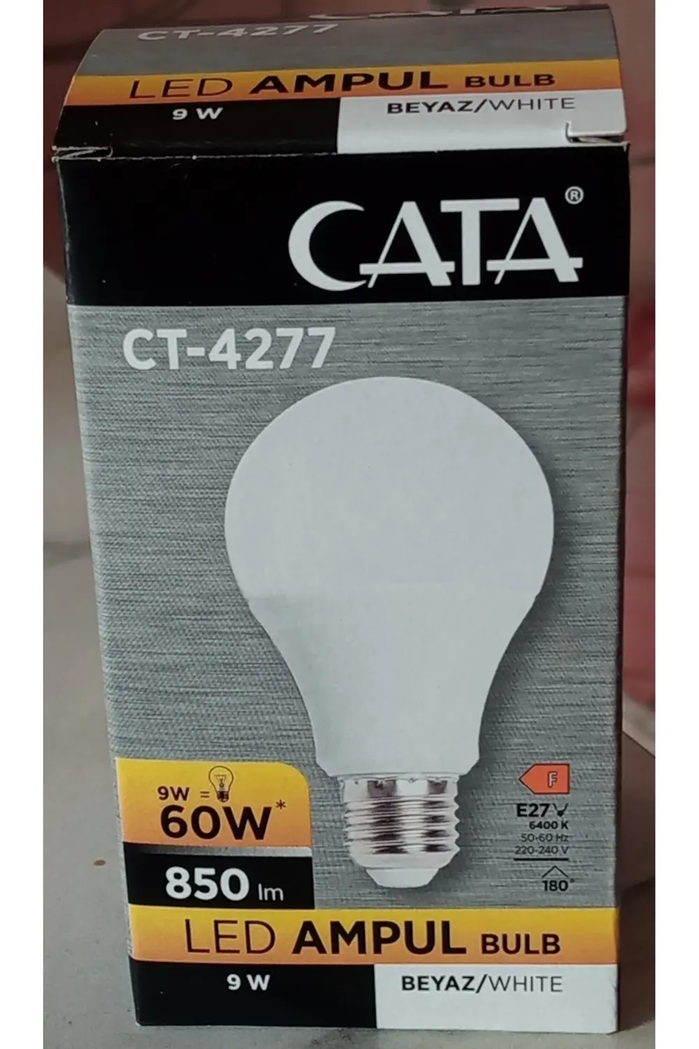 Ct-4277 Led Ampül 6400k 9w E27 Beyaz Işık 10 Adet (9W=60W) 850 Lm