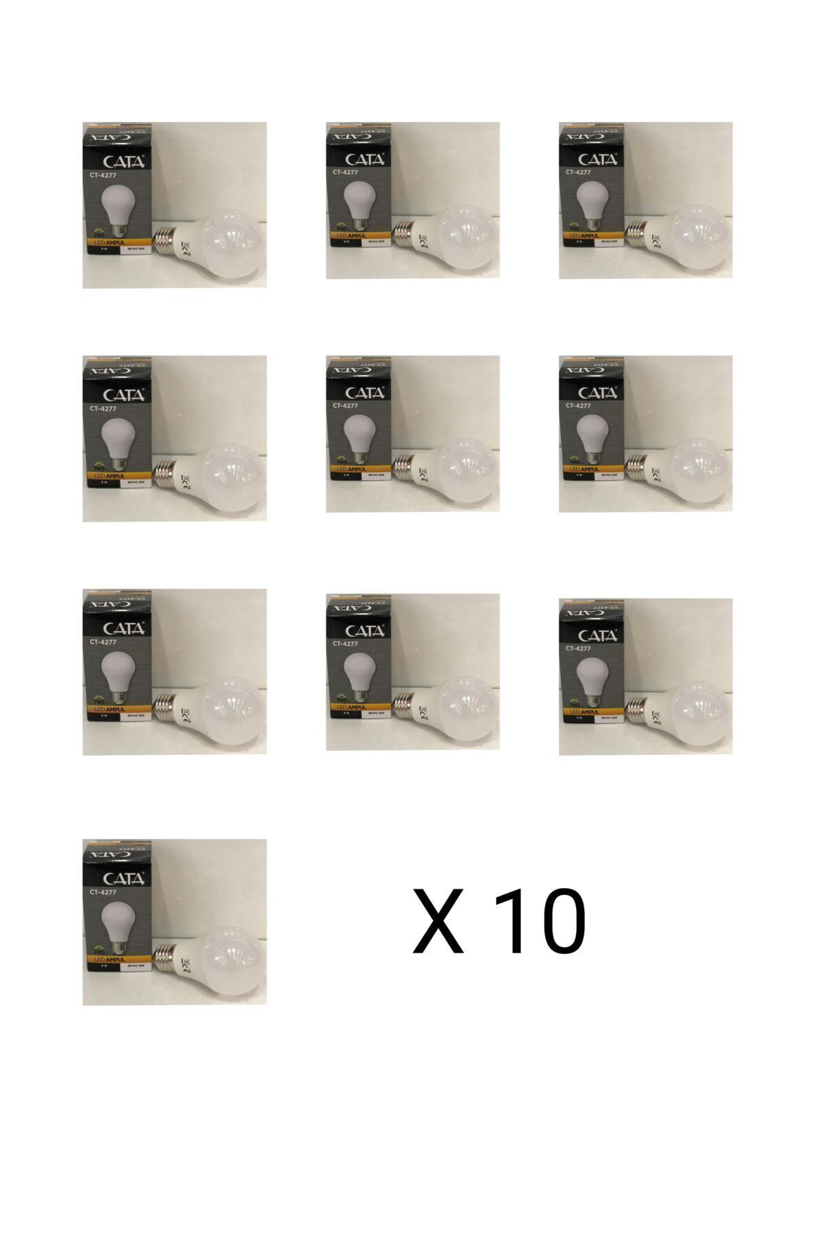 Ct-4277 Led Ampül 6400k 9w E27 Beyaz Işık 10 Adet (9W=60W) 850 Lm