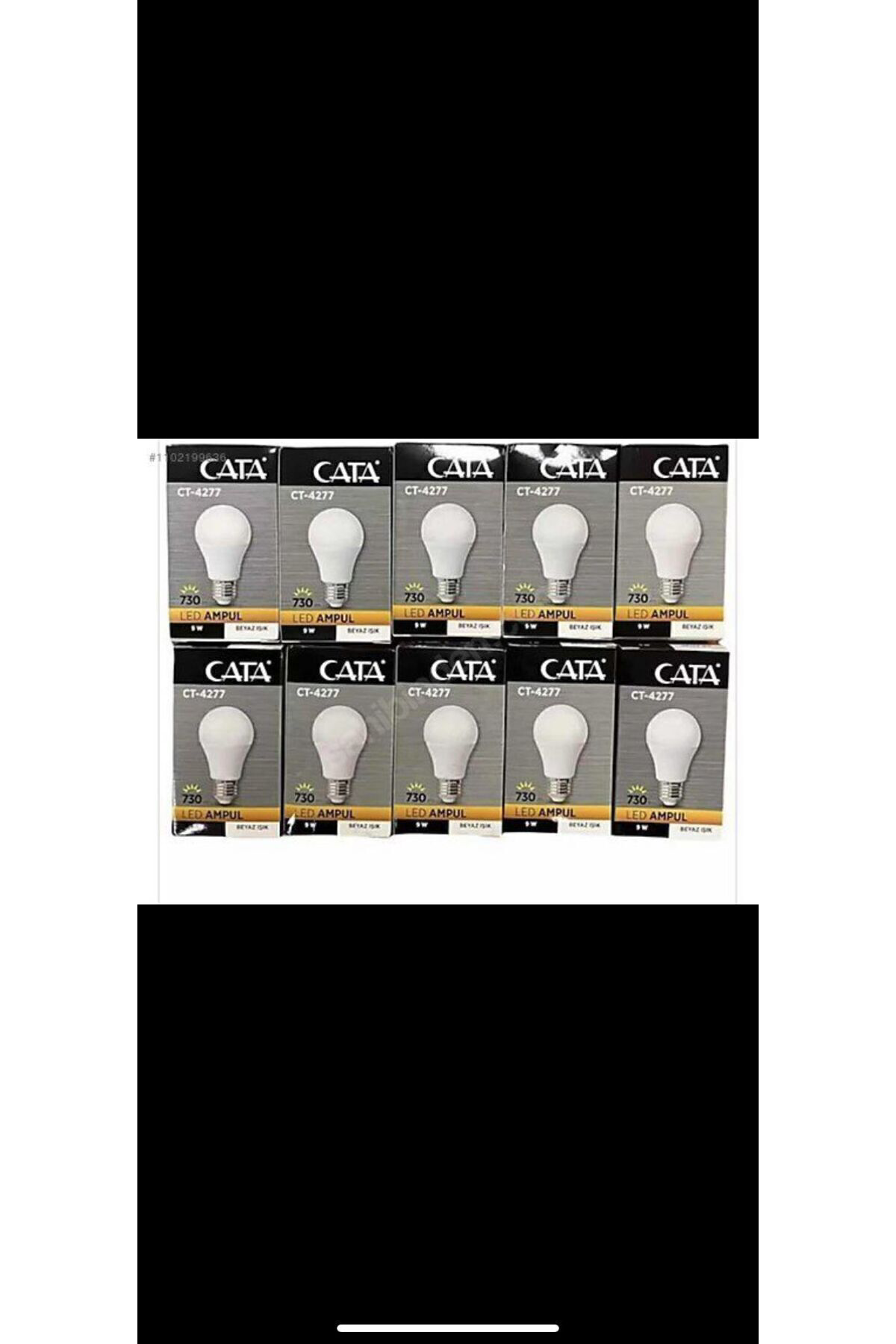 Ct-4277 Led Ampül 6400k 9w E27 Beyaz Işık 10 Adet (9W=60W) 850 Lm