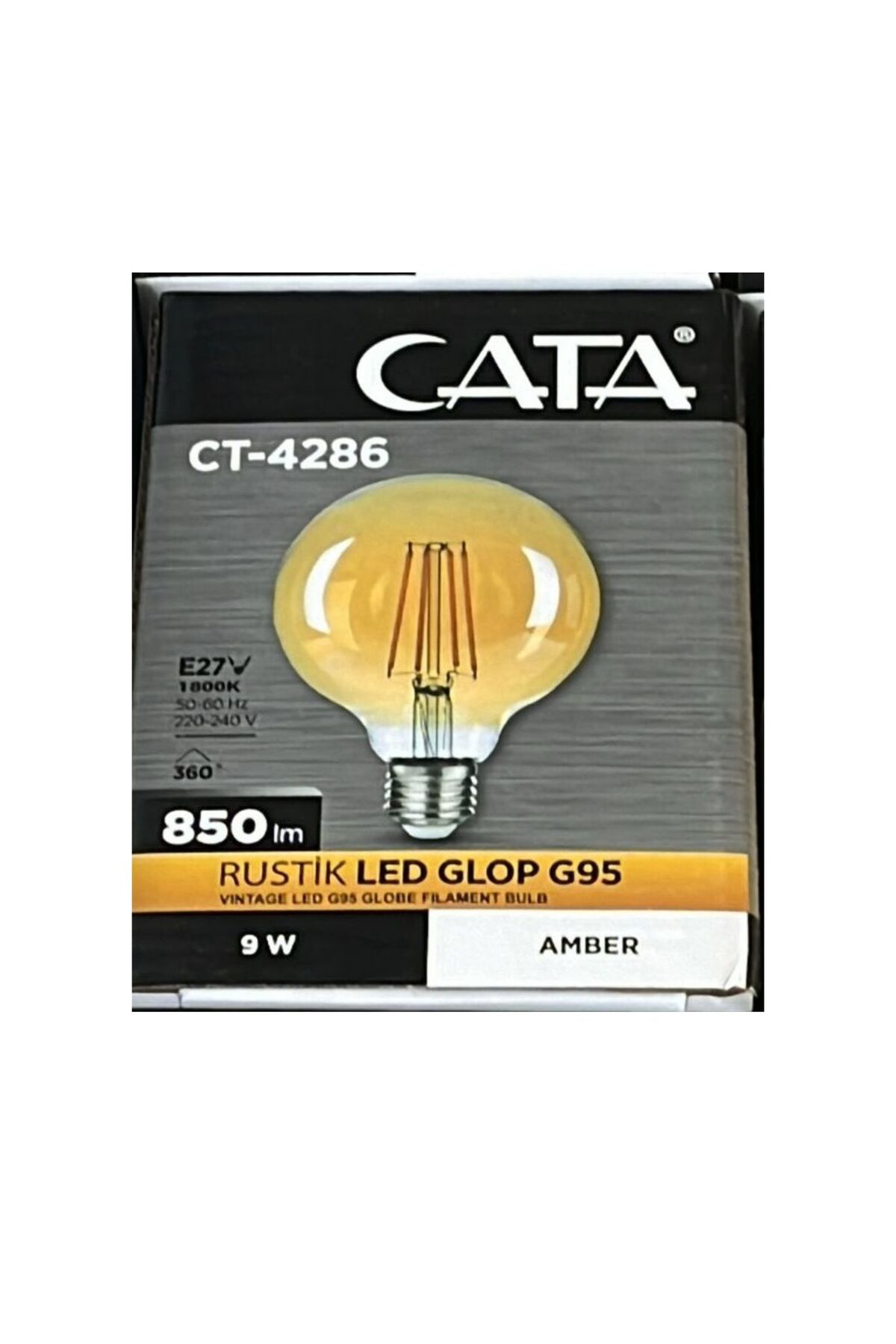 CT - 4286  G95 Rustik Led Glop Ampul -  9W-  850 lm