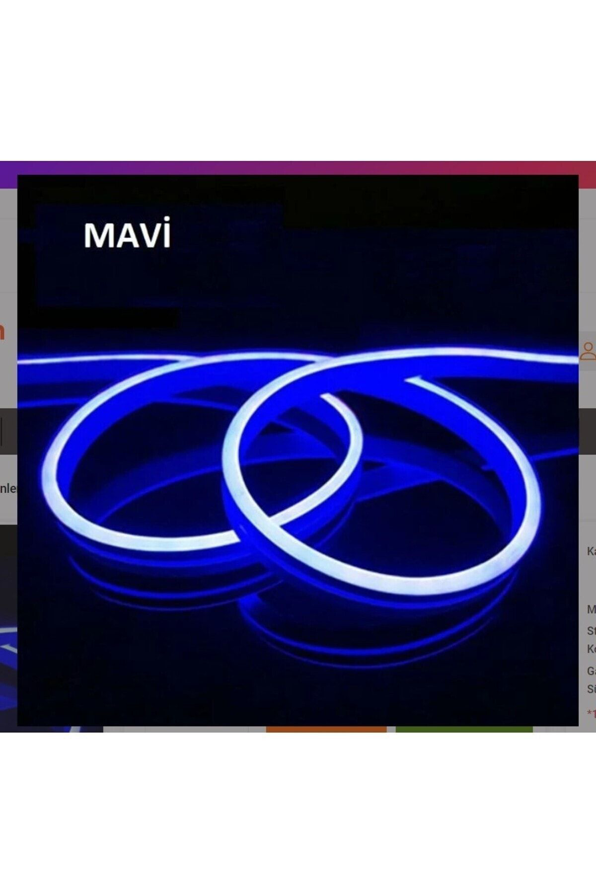 Ct-4555 12v MAVİ Neon Led Flexible 5 Metre DIŞ MEKAN