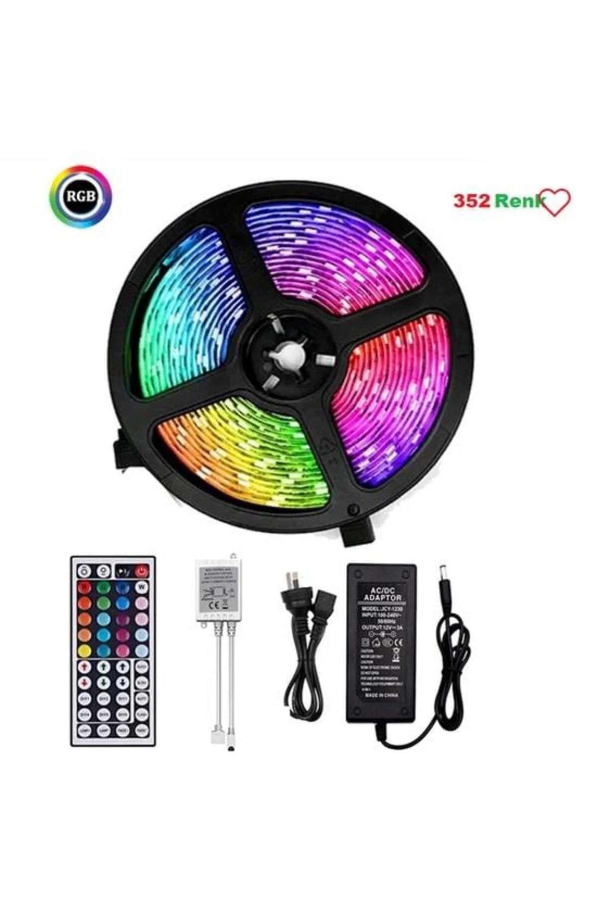 CT-4558 Üç Çip İç Mekan RGB Şerit Led Set (60 ledli 5050 çip)
