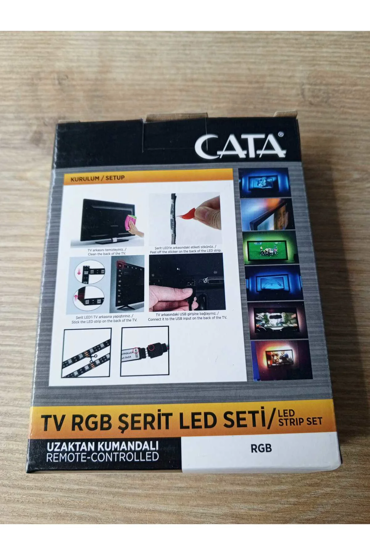 CT-4566 Televizyon Arkası RGB Şerit Led Seti ( USB ) 3 mt. kumand