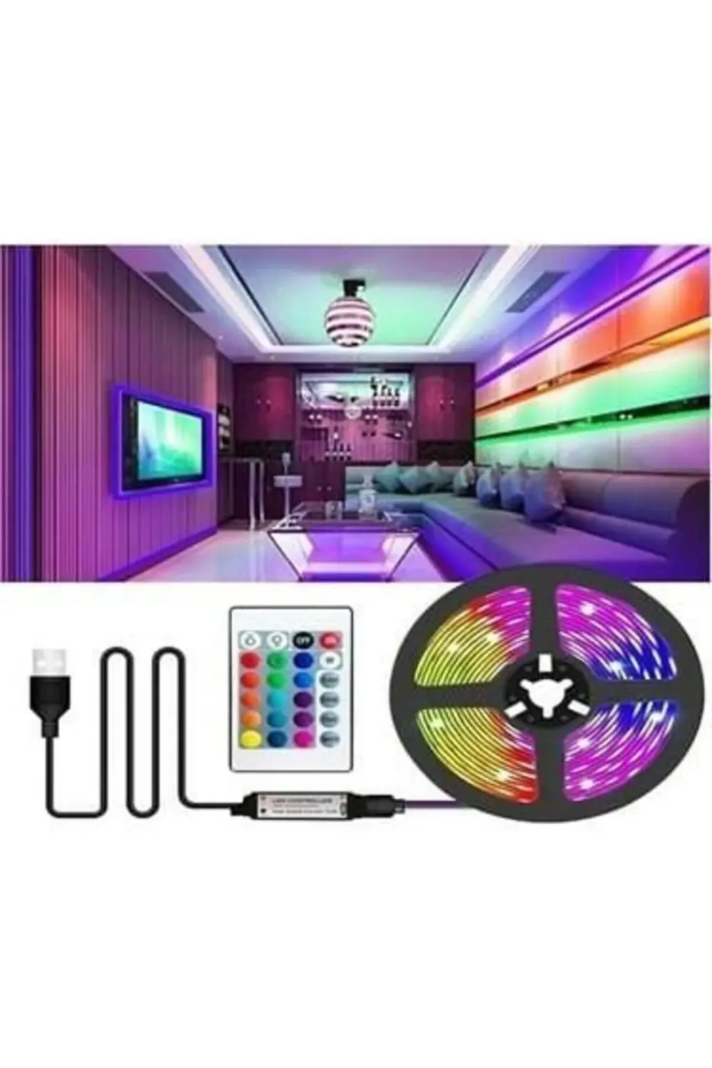 CT-4566 USB'Lİ TV ARKASI RGB LED 3MT