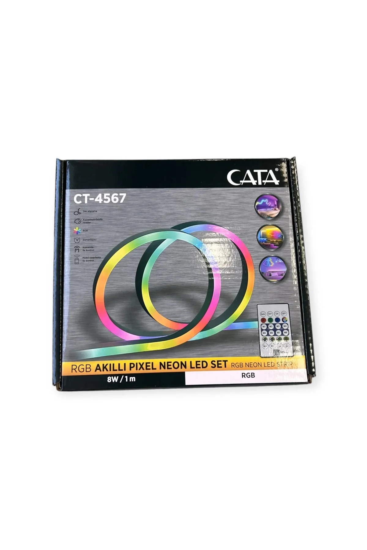 CT-4567 Pixel Neon LED Set 5 Metre RGB Kumandalı Esnek Şerit Işık İç & Dış Mekan Dekoratif Aydı - Görsel 6