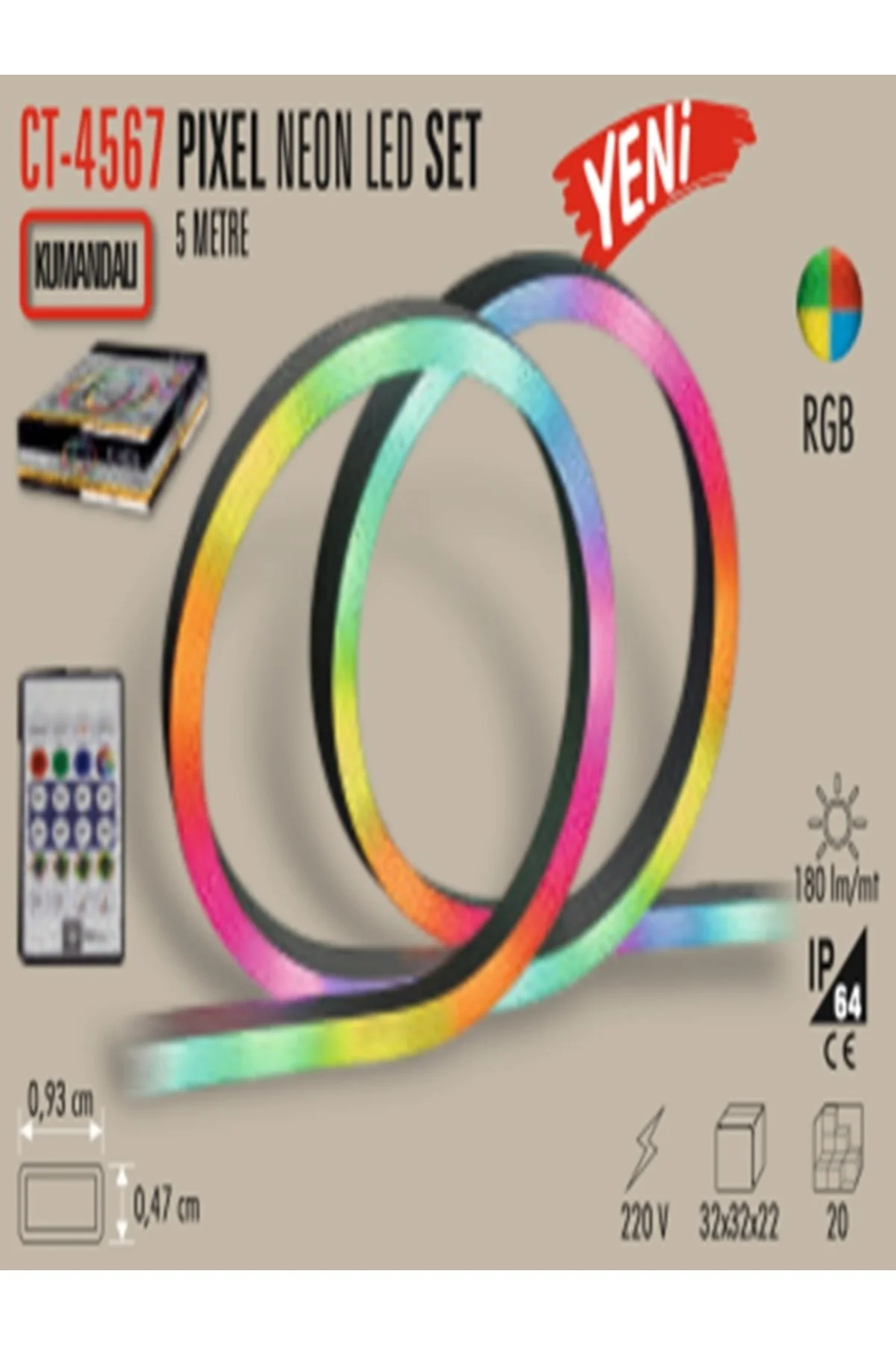 Ct-4567 RGB Akıllı Pixel Neon LED Set (Ses Algılama-Uygulama Kontrol) Ct-4567 RGB Akıllı Pixel Neon LED Set (Ses Algılama-Uygulama Kontrol) - Görsel 2