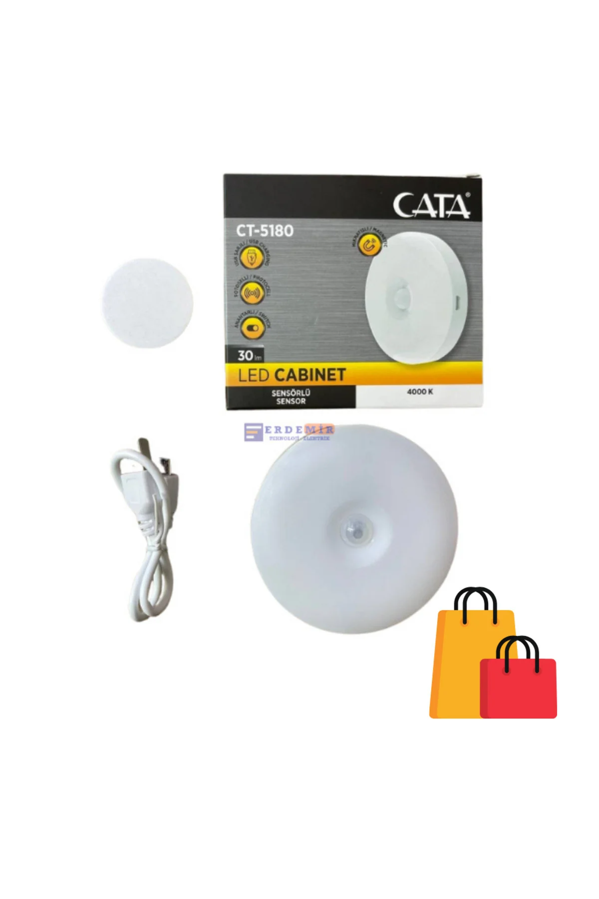 CT-5180 Sensörlü Mıknatıslı LED 3 ADET  Armatür Yeni Tasarım