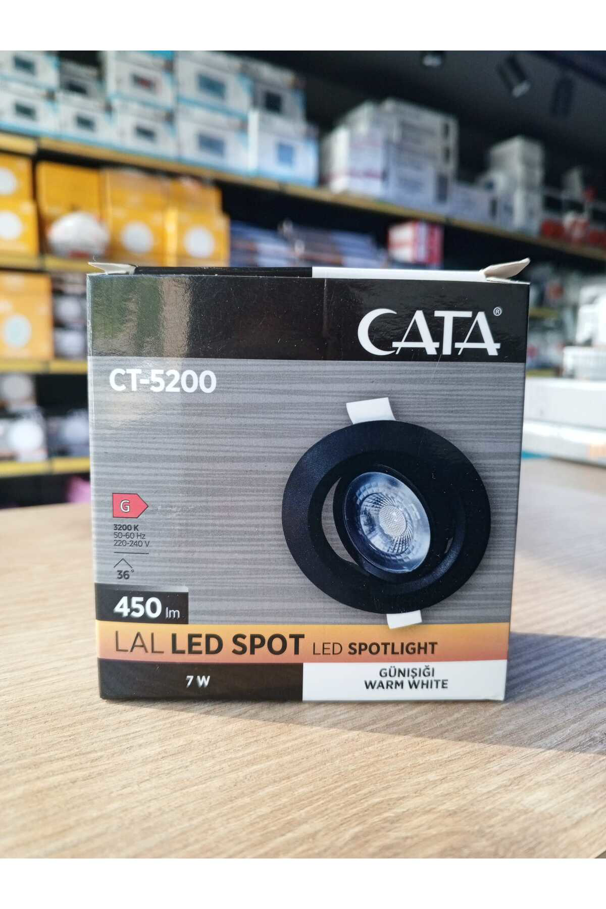 CT-5200G 7W Akik Led Spot Gün Işığı- Siyah Kasa Yuvarlak Sıva Alt