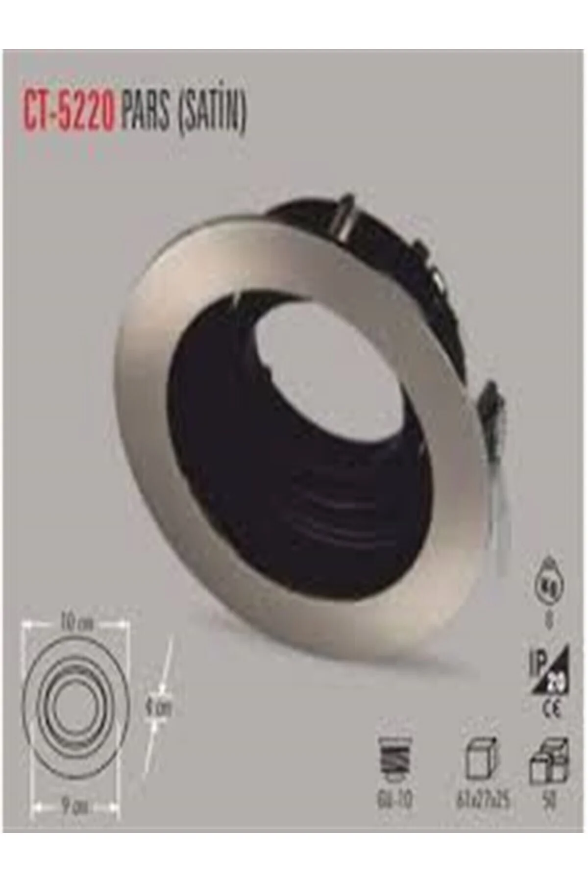 Ct-5220 Pars Yuvarlak Boş Spot Kasası Satin-Siyah GU10 - 12'Lİ PAKET (Ampulsüz ve duysuz) Ct-5220 Pars Yuvarlak Boş Spot Kasası Satin-Siyah GU10 - 12'Lİ PAKET (Ampulsüz ve duysuz) - Görsel 3