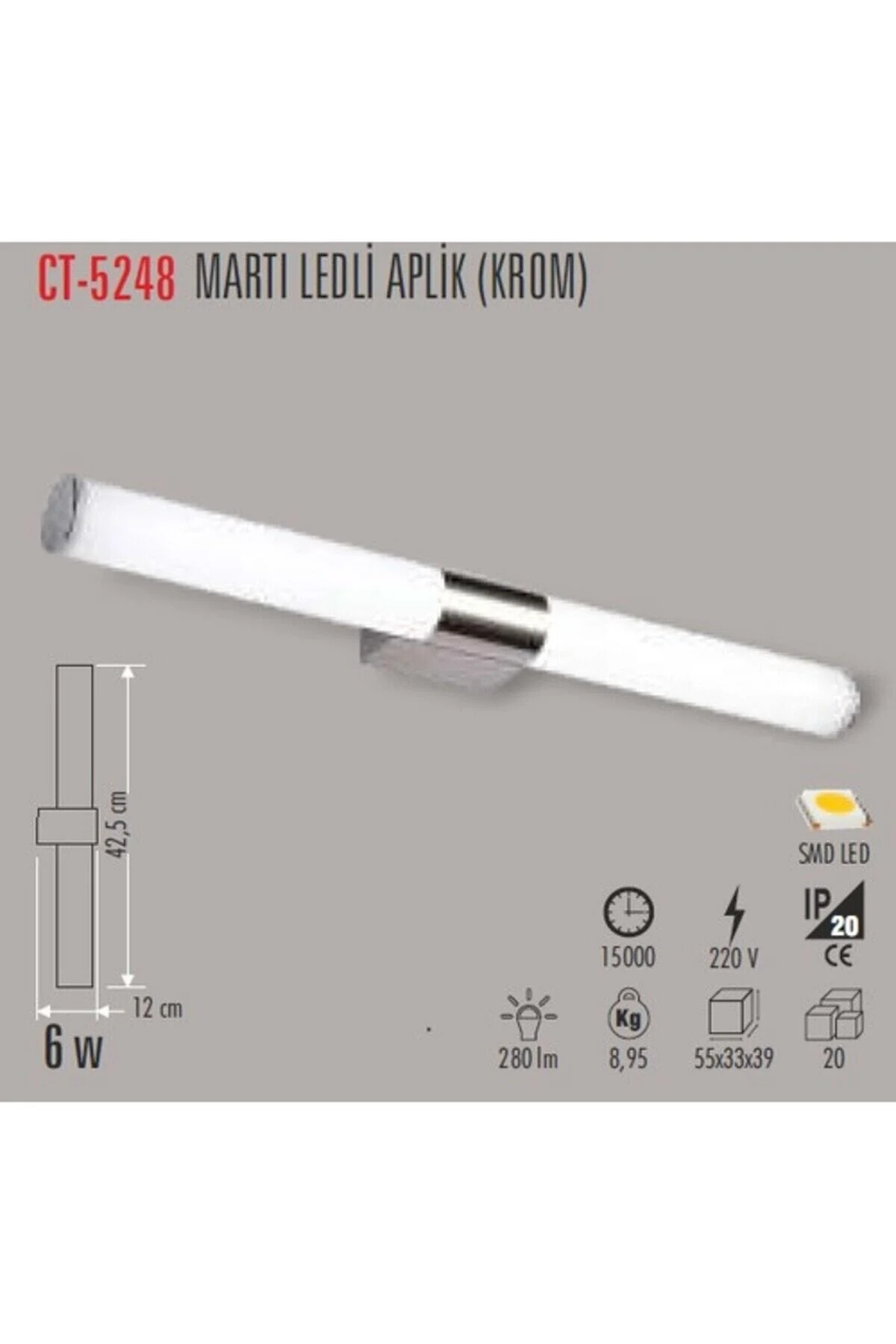 CT-5248 6W/6400K Saka LED Aplik(Beyaz) Cata CT-5248 6W/6400K Saka LED Aplik(Beyaz) Cata