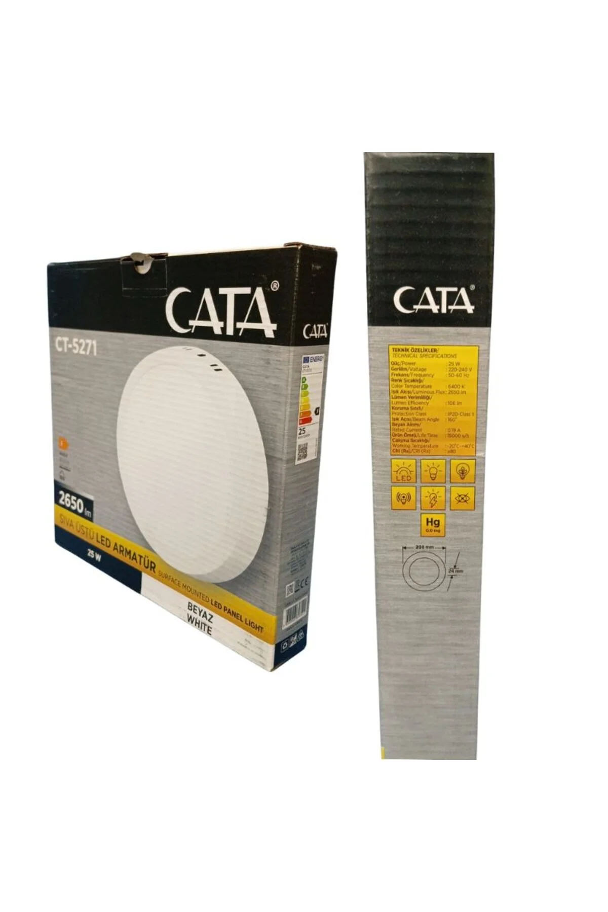 CT-5271 SIVA ÜSTÜ LED PANEL 6500K BEYAZ IŞIK CT-5271 SIVA ÜSTÜ LED PANEL 6500K BEYAZ IŞIK - Görsel 2