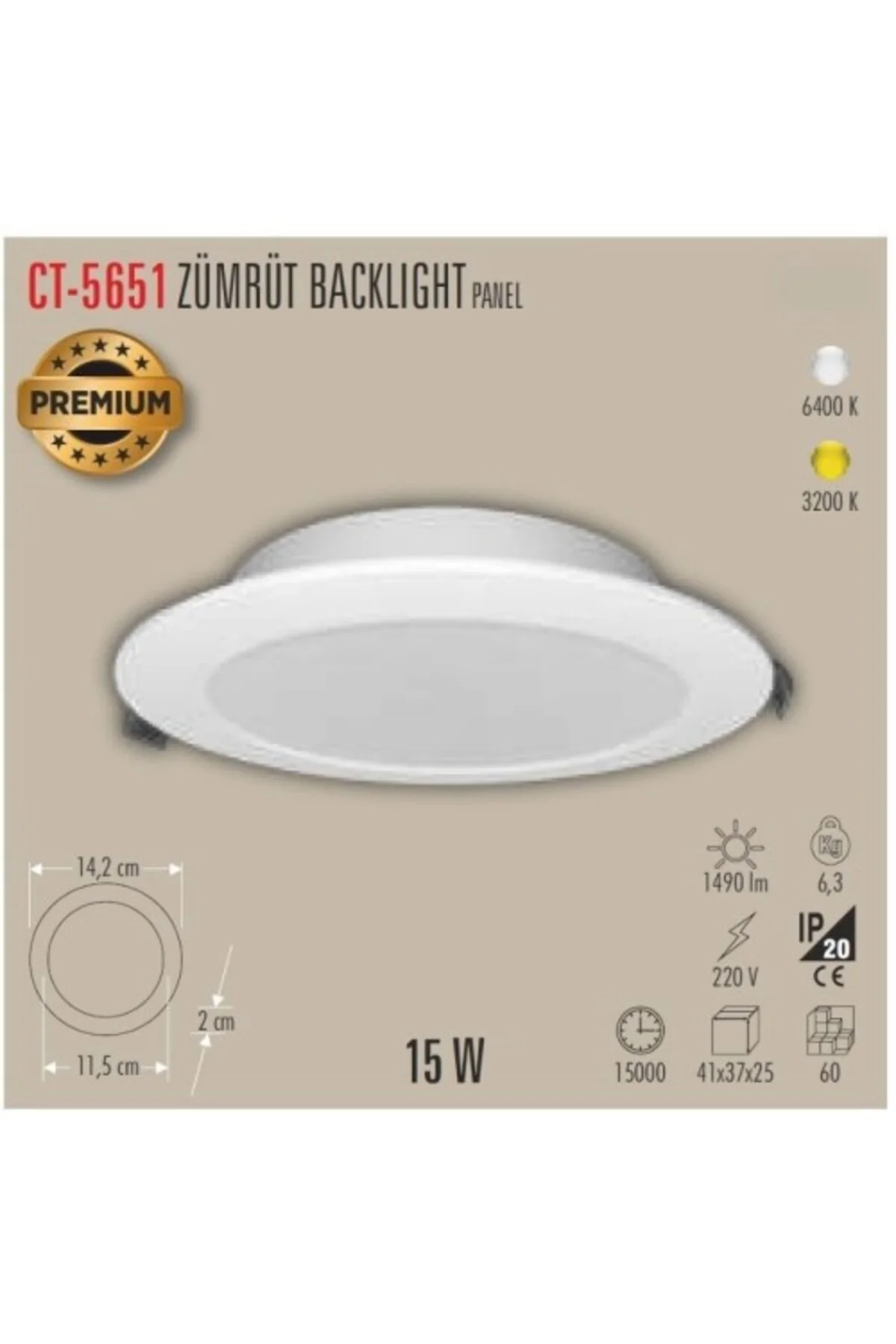 CT-5651G 15W Zümrüt Backlight Günışığı - Görsel 2