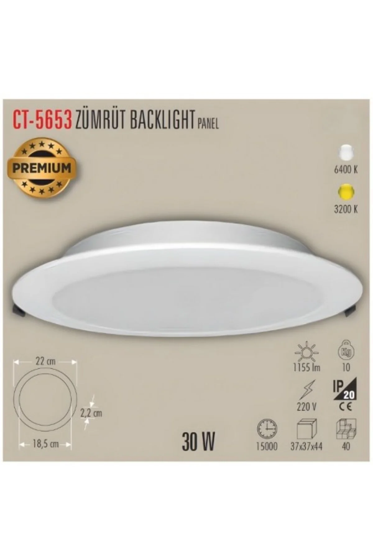 CT-5653B 30W Zümrüt Backlight Beyaz - Görsel 2