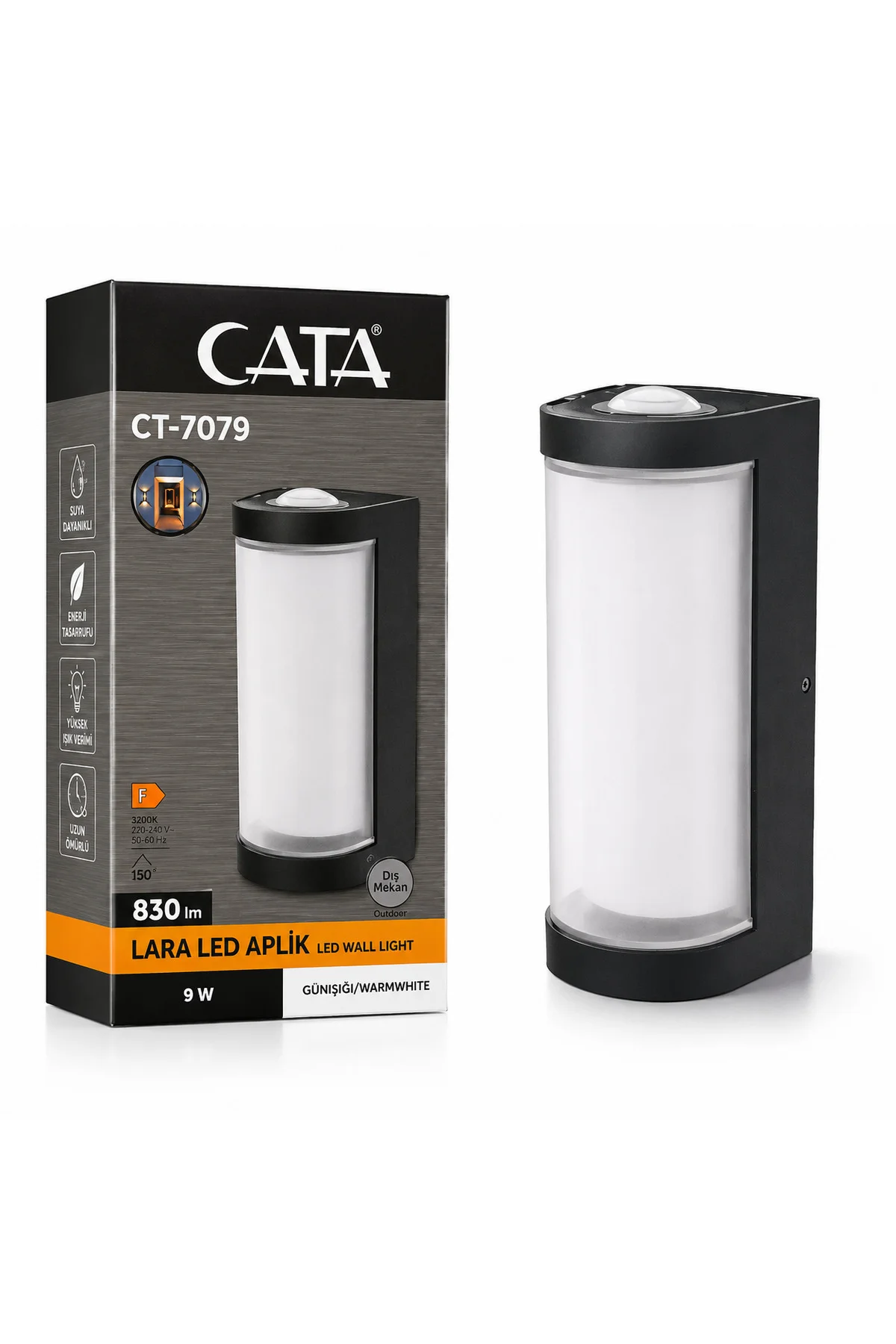 CT-7079v Lara LED Aplik 9W Günışığı Dış Mekan Duvar Aydınlatma CT-7079v Lara LED Aplik 9W Günışığı Dış Mekan Duvar Aydınlatma - Görsel 2