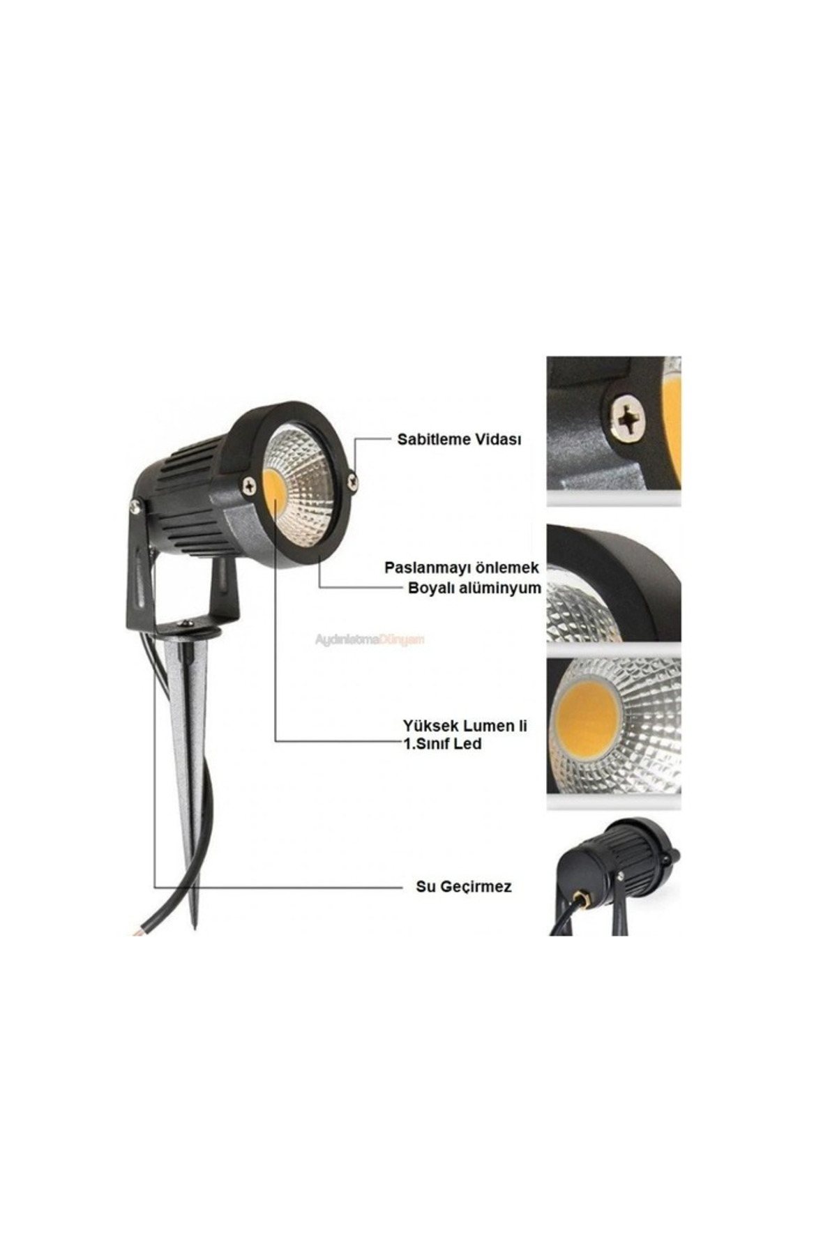 Ct 7300 7w Bahçe Armatürü Amber