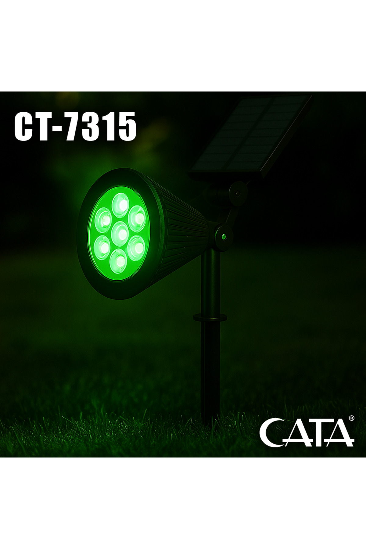 Ct-7310 7W Solar Bahçe Armatürü Yeşil