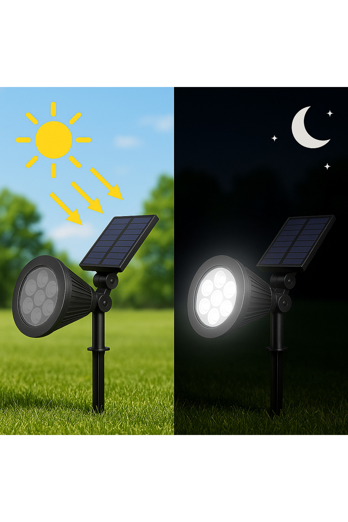 Ct-7310 7W Solar Bahçe Armatürü Yeşil