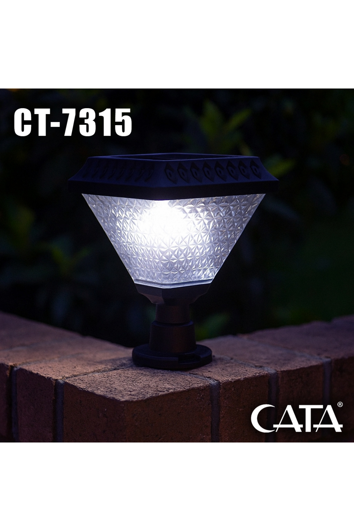 CT-7315 Solar Set Üstü Bahçe Armatürü Beyaz Işık