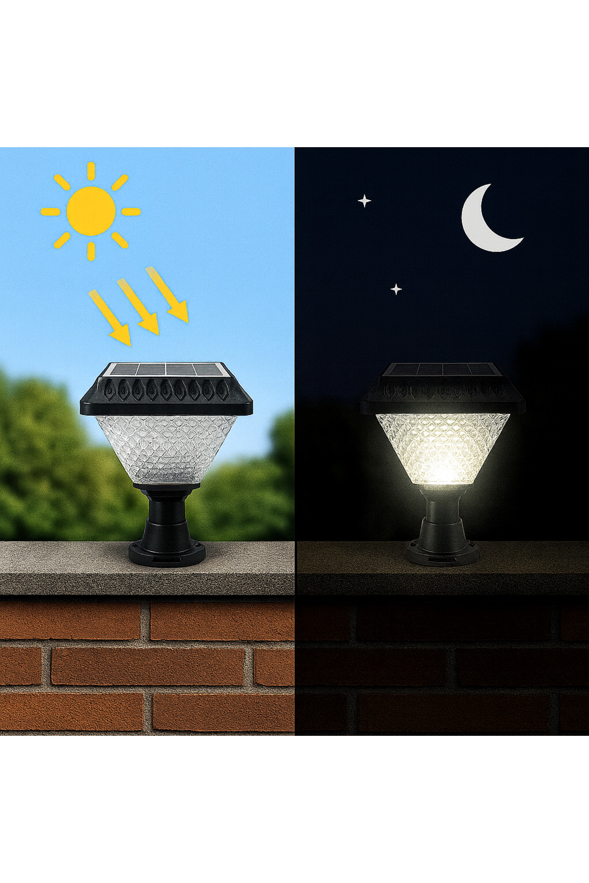 CT-7315 Solar Set Üstü Bahçe Armatürü Beyaz Işık