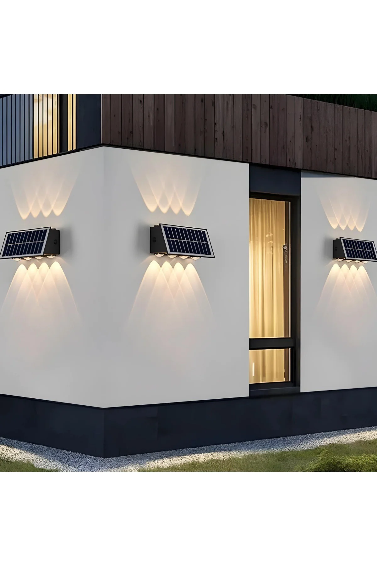 CT-8010 20W Güneş Enerjili Solar LED Aplik Dış Mekan IP65 Duvar L