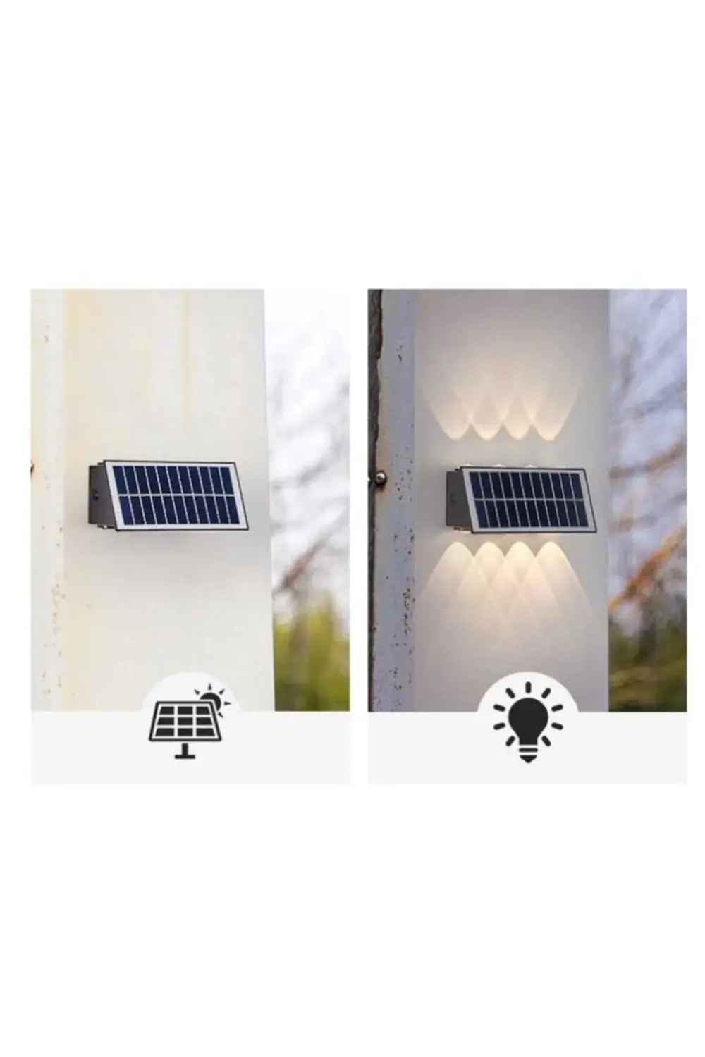 CT-8010 Güneş Enerjili Led Aplik - Solar Enerjili Bahçe Aydınlatm