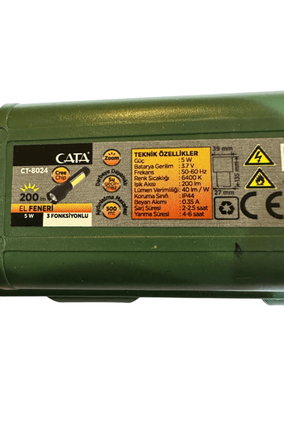 CT-8024 5W Üç Fonksiyonlu El Feneri (4 Adet) - Görsel 3