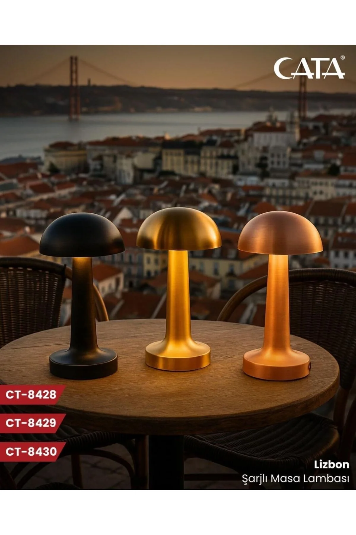 -CT-8429-LİZBON ANTİK ŞARJLI MASA LAMBASI GELAL -CT-8429-LİZBON ANTİK ŞARJLI MASA LAMBASI GELAL - Görsel 3