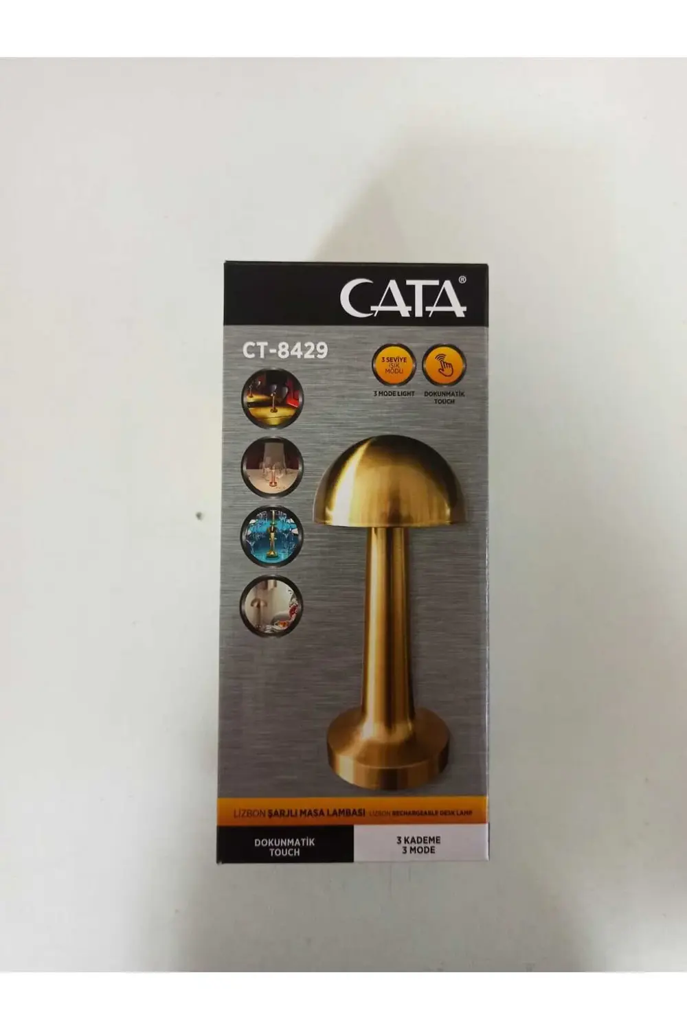 Ct-8429 Retro Gold Dokunmatik Şarjlı Led Masa Lambası