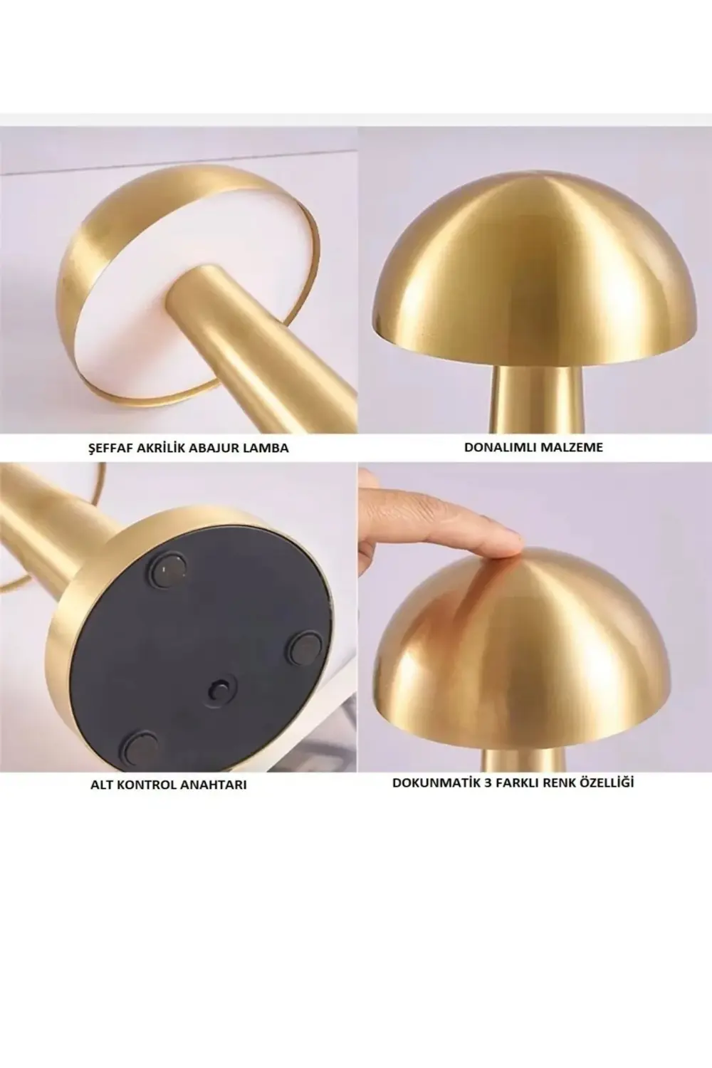 Ct-8429 Retro Gold Dokunmatik Şarjlı Led Masa Lambası