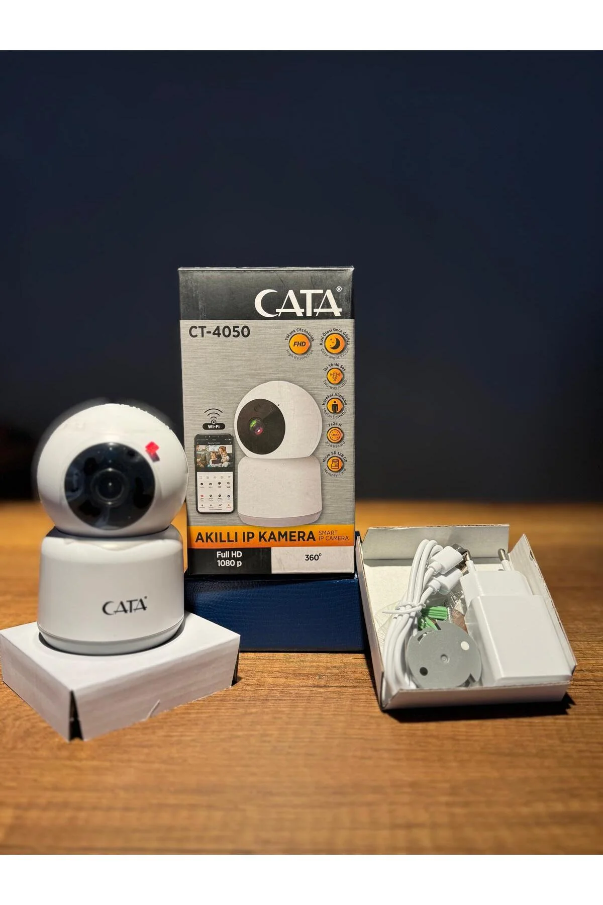 CT4050 IP AKILLI KAMERA 360 DERECE FULL HD 1080P İÇ MEKAN GECE GÖRÜŞLÜ - Görsel 2