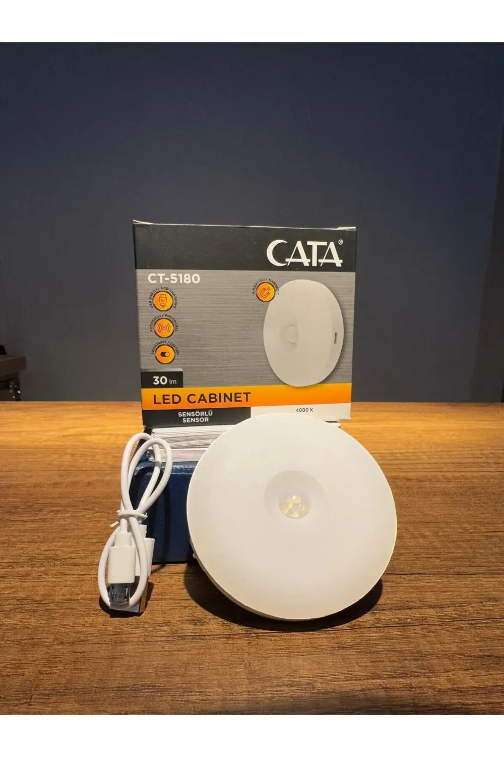 CT5180 LED CABINET SENSÖRLÜ 4000K USB ŞARJLI ANAHTARLI KABİN/KORİ