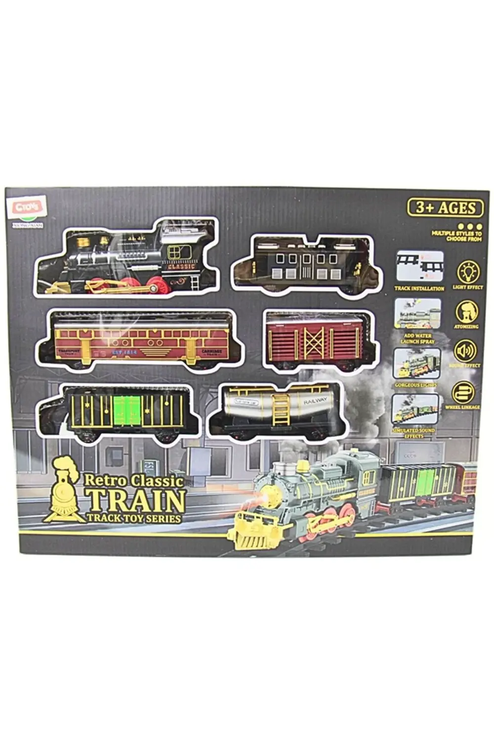 Ctoys Retro Klasik Buharlı Tren Seti Sesli ve Işıklı 69935A